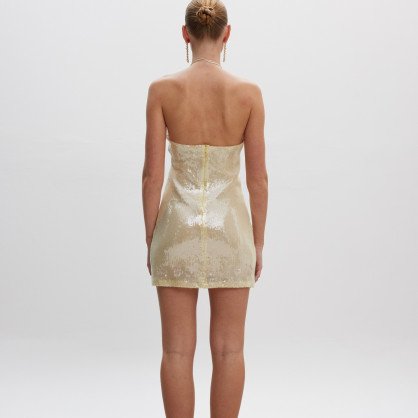 Irina Sequin Mini Dress Butter Yellow