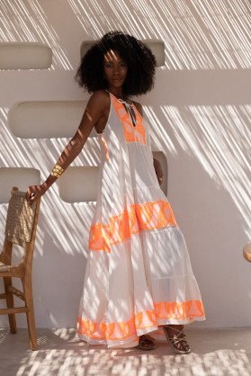 Dress with orange details
