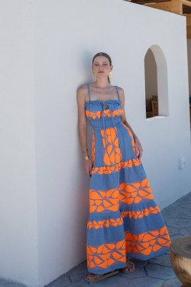 Dress with orange details