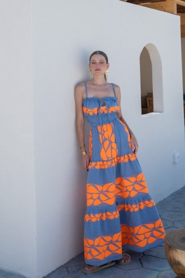 Dress with orange details