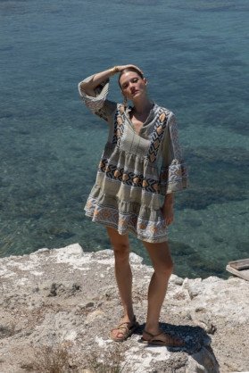 Dress with gold details
