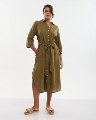 LONG SHIRT IN CHAKI COLOR