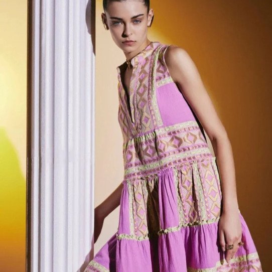 Purple Dress with gold details