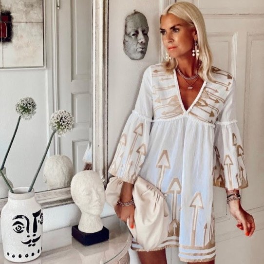 White Dress with gold details