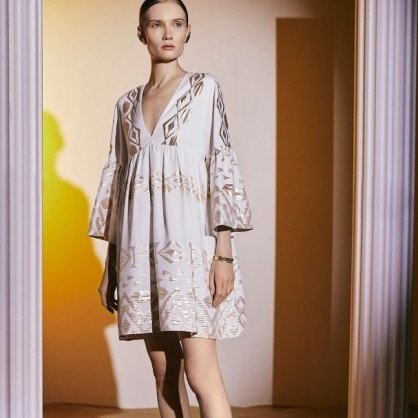 White Dress with gold details