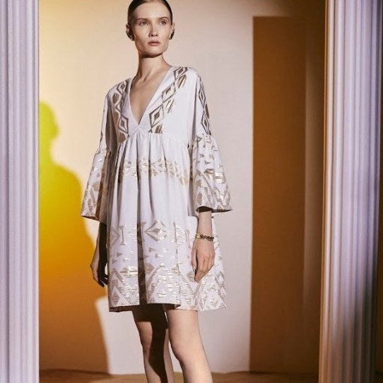 White Dress with gold details