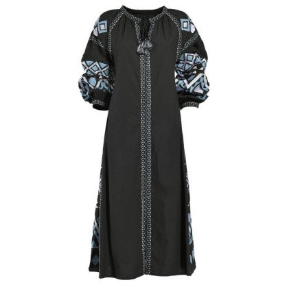 Dress in black white blue