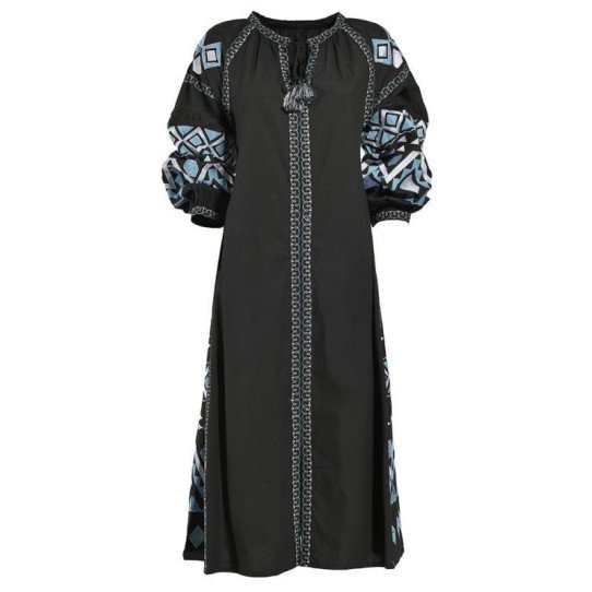 Dress in black white blue
