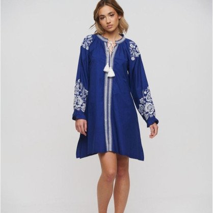 Dress in blue white