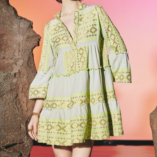 Light Green Dress with gold details